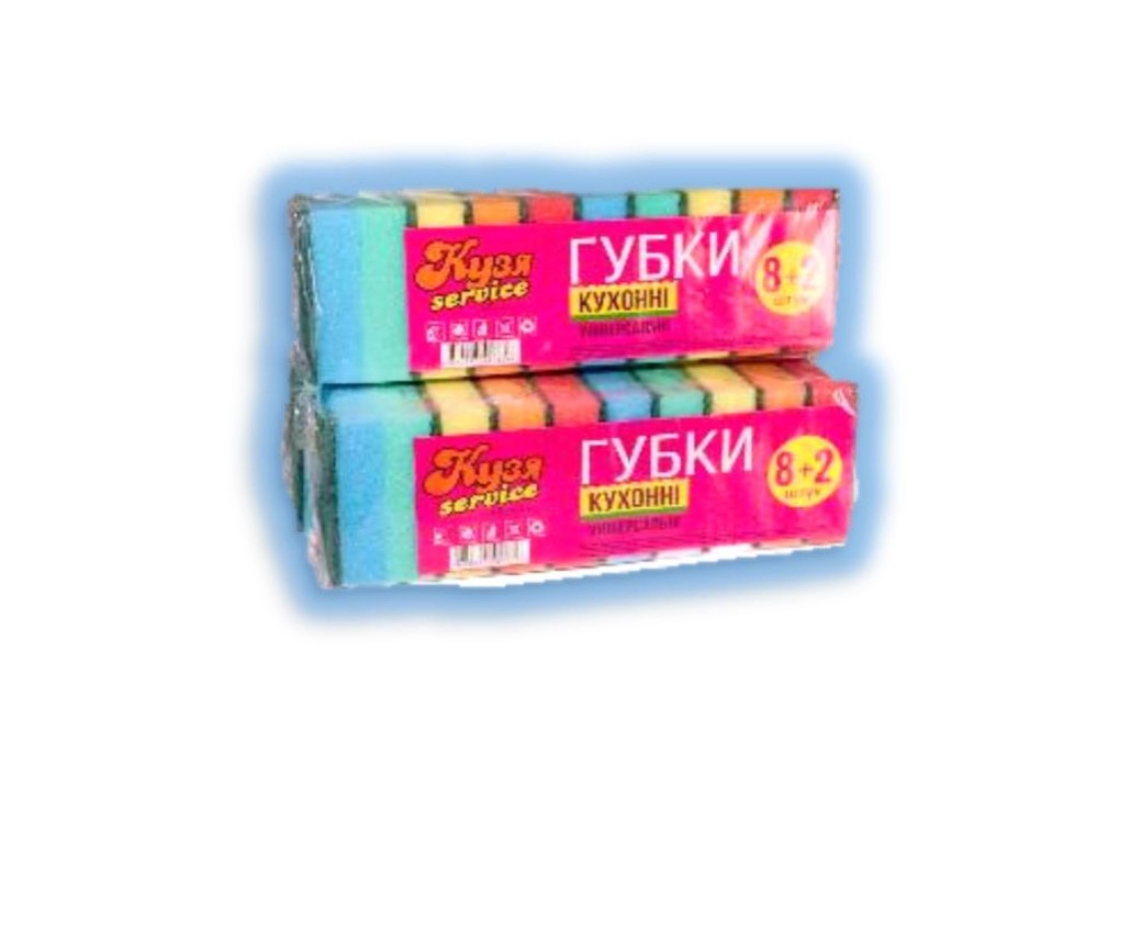 Губка кухонна велика 95х65х30 мм XXL (10 шт.уп), ТМ КУЗЯ SERVICE